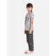 Girl's Cotton Hosiery Printed Night Suit Set (Grey-Red) Girl's Cotton Hosiery Printed Night Suit Set (Grey-Red)
