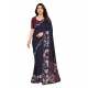 Women's Georgette Printed Saree With Unstitched Blouse 5.5Mtr (Navy Blue) Women's Georgette Printed Saree With Unstitched Blouse 5.5Mtr (Navy Blue)