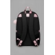 Unisex PU Leather Solid Medium Zipper Backpack (Black)