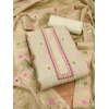 Women's Banarasi Silk Printed Unstitched Salwar Suit Material With Dupatta (Cream, 3Mtrs) Women's Banarasi Silk Printed Unstitched Salwar Suit Material With Dupatta (Cream, 3Mtrs)