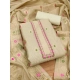 Women's Banarasi Silk Printed Unstitched Salwar Suit Material With Dupatta (Cream, 3Mtrs)