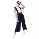 Women's Rayon Pinafore Shoulder Straps Jumpsuit (Black) Women's Rayon Pinafore Shoulder Straps Jumpsuit (Black)