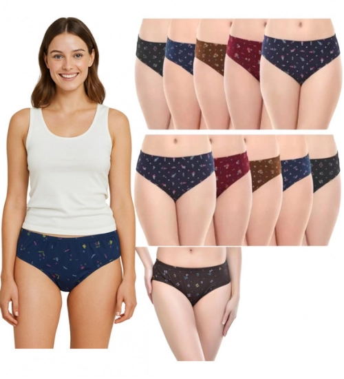 Pack of_12 Women's Cotton Printed Hipster Panty (Multicolor)