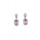 Women's Brass Silver Plated Drop Earrings (Pink) Women's Brass Silver Plated Drop Earrings (Pink)