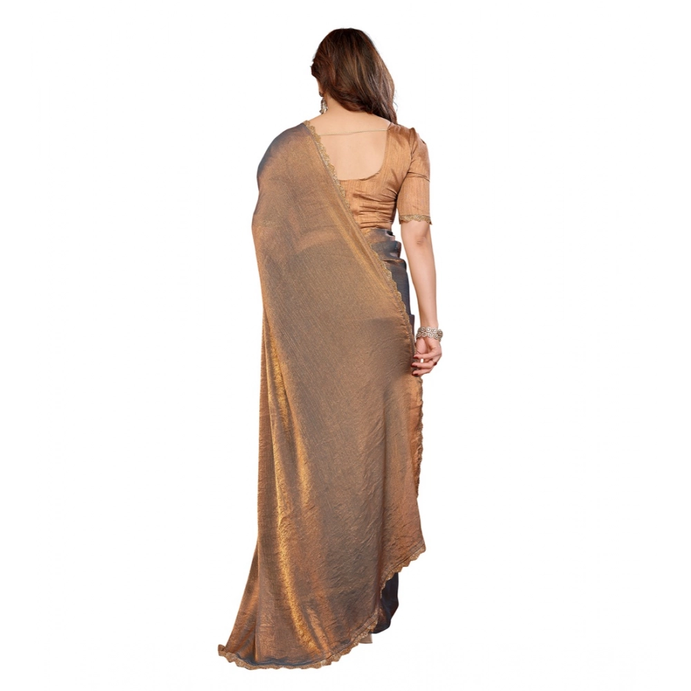 Women's Georgette Printed Saree With Unstitched Blouse 5.5Mtr (Brown) Women's Georgette Printed Saree With Unstitched Blouse 5.5Mtr (Brown)