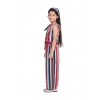Girl's Polyester Crepe Floral Cold Shoulder Crop Top and Pallazo Set (Multicolor)