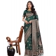 Women's Silk Printed Saree With Unstitched Blouse 5.5Mtr (Green)