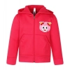 Girl's Fleece Printed Long Sleeves Hoodie Jacket (Magenta)