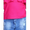 Girl's Rayon Solid Cold Shoulder Top with Shorts (Pink-Blue)