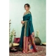 Women's Silk Blend Woven Saree With Unstitched Blouse 5.5 Mtr (Teal)