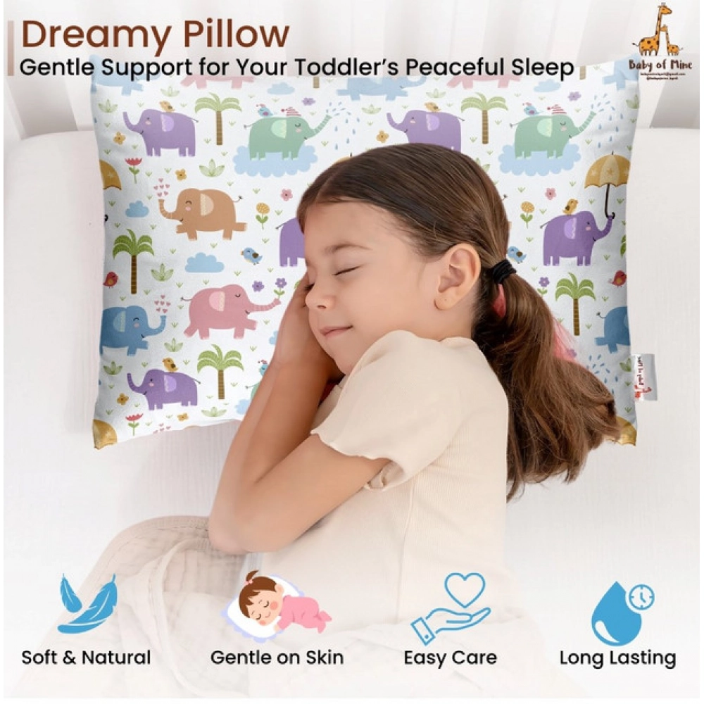 Soft Plush Printed Baby Infant Pillow for Kids Age 1 To 5 Years (Multicolor)