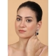 Women's Brass Silver Plated Drop Earrings (Blue) Women's Brass Silver Plated Drop Earrings (Blue)