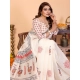 Women's Linen Cotton Printed Saree With Unstitched Blouse 5.5Mtr (Off White) Women's Linen Cotton Printed Saree With Unstitched Blouse 5.5Mtr (Off White)