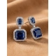 Women's Brass Silver Plated Drop Earrings (Blue) Women's Brass Silver Plated Drop Earrings (Blue)