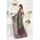 Women's Linen Cotton Printed Ready To Wear Saree With Unstitched Blouse 5.5 Mtr (Multicolor)