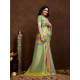 Women's Cotton Blended Printed Saree With Unstitched Blouse 5.5Mtr (Pista)