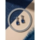 Women's Brass Silver Plated Drop Earrings (Blue) Women's Brass Silver Plated Drop Earrings (Blue)