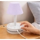 Plastic-LED Ribbed Shade Table Lamp with USB Charging Base (White) Plastic-LED Ribbed Shade Table Lamp with USB Charging Base (White)