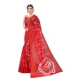 Women's Cotton Silk Bandhni Saree With Unstitched Blouse 5.5Mtr (Red)