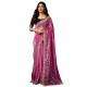 Women's Net Sequence Saree With Unstitched Blouse 5.5Mtr (Pink)