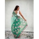 Women's Linen Printed Saree With Unstitched Blouse 5.5Mtr (Green) Women's Linen Printed Saree With Unstitched Blouse 5.5Mtr (Green)