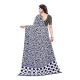Women's Georgette Printed Saree With Unstitched Blouse 5.5Mtr (Blue)
