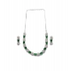 Women's Brass Silver Plated Necklace set (Green) Women's Brass Silver Plated Necklace set (Green)