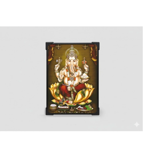 Wooden Lord Ganesha Table Top Devotional Player (Multicolor)