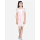 Girl's Polyester Self Design Cold Shoulder Dress (Multicolor)