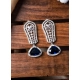 Women's Brass Silver Plated Drop Earrings (Blue) Women's Brass Silver Plated Drop Earrings (Blue)
