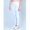 Girl's Cotton Lycra Printed Elasticated Leggings (White) Girl's Cotton Lycra Printed Elasticated Leggings (White)