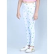 Girl's Cotton Lycra Printed Elasticated Leggings (White)
