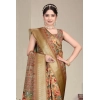 Women's Cotton Silk Printed Saree With Unstitched Blouse 5.5Mtr (Peach) Women's Cotton Silk Printed Saree With Unstitched Blouse 5.5Mtr (Peach)