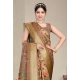 Women's Cotton Silk  Printed Saree With Unstitched Blouse 5.5Mtr (Peach)