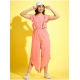 Girl's Polyester Floral Sleeveless Jumpsuit (Pink) Girl's Polyester Floral Sleeveless Jumpsuit (Pink)
