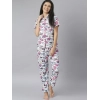 Women's Cotton Blend Printed Short Sleeve Night Suit (Multicolor) Women's Cotton Blend Printed Short Sleeve Night Suit (Multicolor)