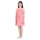 Girl's Polyester Floral Short Sleeve Dress (Coral) Girl's Polyester Floral Short Sleeve Dress (Coral)