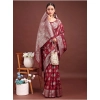Women's Banarasi Silk Printed Saree With Unstitched Blouse 5.5Mtr (Maroon) Women's Banarasi Silk Printed Saree With Unstitched Blouse 5.5Mtr (Maroon)