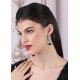 Women's Brass Silver Plated Drop Earrings (Blue) Women's Brass Silver Plated Drop Earrings (Blue)