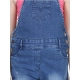 Girl's Denim Washed Buttoned Dungaree (Blue) Girl's Denim Washed Buttoned Dungaree (Blue)