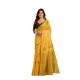 Women's Linen Cotton Printed Ready To Wear Saree With Unstitched Blouse 5.5 Mtr (Yellow)