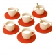 Cotton 6 Pcs Set Tea Coaster 6 Pcs Set (Red)
