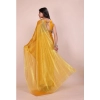 Dropship Women's Jimmy choo Embellished Bollywood Saree With Unstitched Blouse 5.5Mtr (Mustard)
