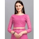 Women's Net Self Design Saree With Unstitched Blouse 5.5Mtr (Dark Pink) Women's Net Self Design Saree With Unstitched Blouse 5.5Mtr (Dark Pink)