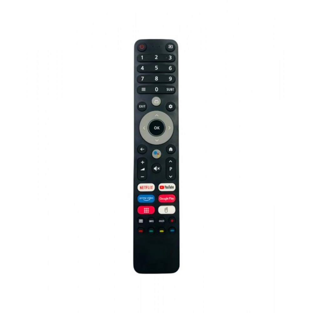 Ecomoye Smart TV Remote No. 1204 (No Voice) with Netflix, Prime Video, YouTube Functions, Compatible/Replacement for Impex Smart LCD/LED TV Remote Control, Black (Exactly Same Remote will Only Work)