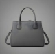 Women's PU Leather Solid Shoulder Zipper Handbag (Grey)