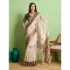 Women's Silk Blend Printed Saree With Unstitched Blouse 5.5Mtr (Cream) Women's Silk Blend Printed Saree With Unstitched Blouse 5.5Mtr (Cream)