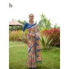 Women's Faux_Tussar Kalamkari_Print Saree With Unstitched Blouse 5.5Mtr (Blue) Women's Faux_Tussar Kalamkari_Print Saree With Unstitched Blouse 5.5Mtr (Blue)