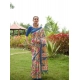 Women's Faux_Tussar Kalamkari_Print Saree With Unstitched Blouse 5.5Mtr (Blue)