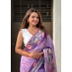 Women's Linen Printed Saree With Unstitched Blouse 5.5Mtr (Purple) Women's Linen Printed Saree With Unstitched Blouse 5.5Mtr (Purple)